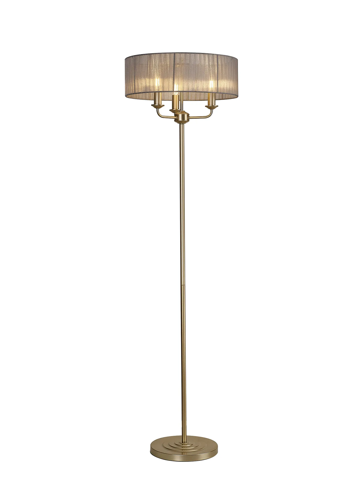 Banyan 45cm 3 Light Floor Lamp Champagne Gold, Grey